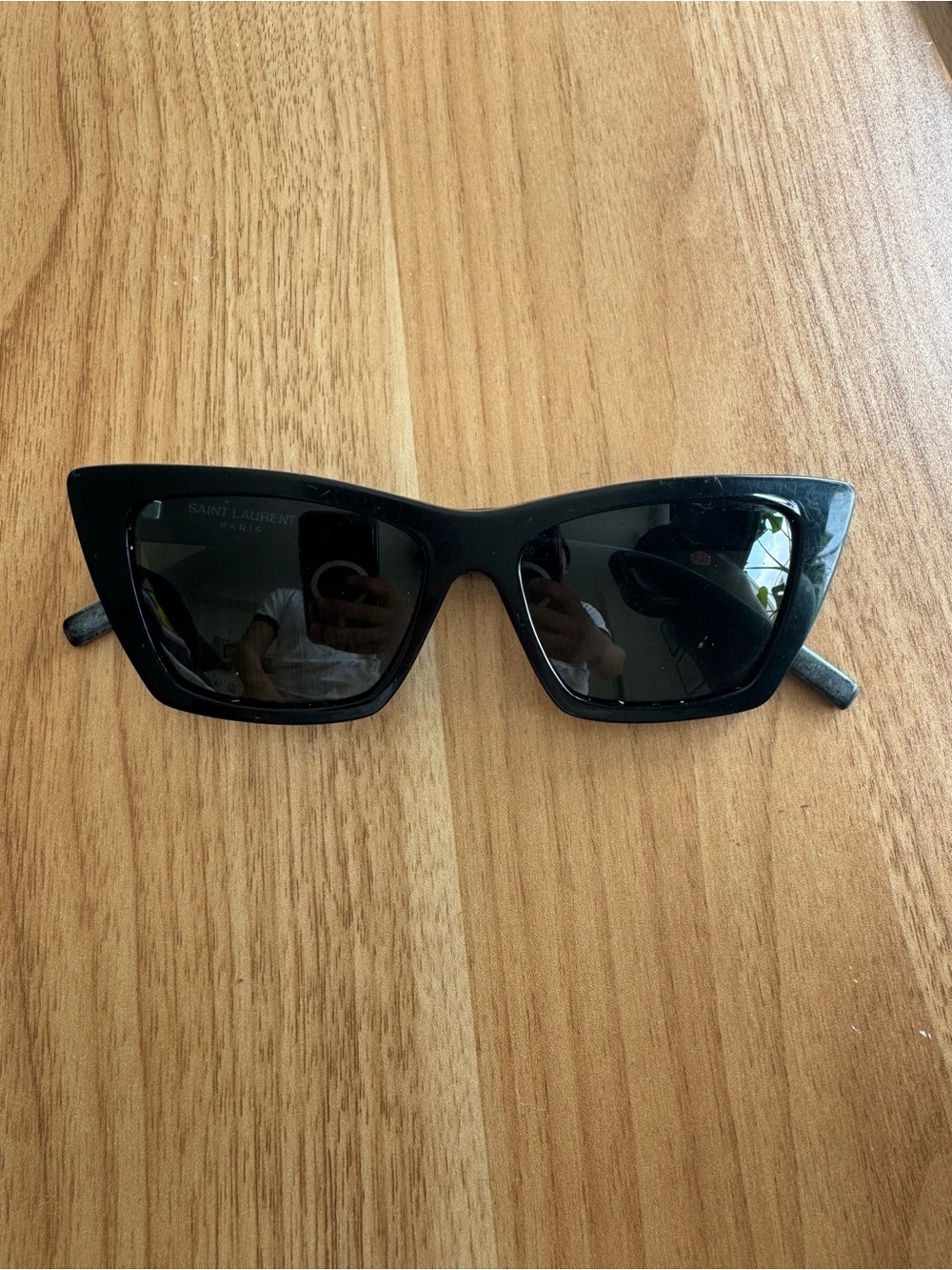 Saint Laurent Black Cat-Eye Acetate Sunglasses